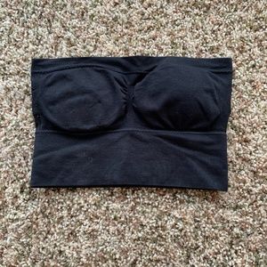 black bandeau bra top
